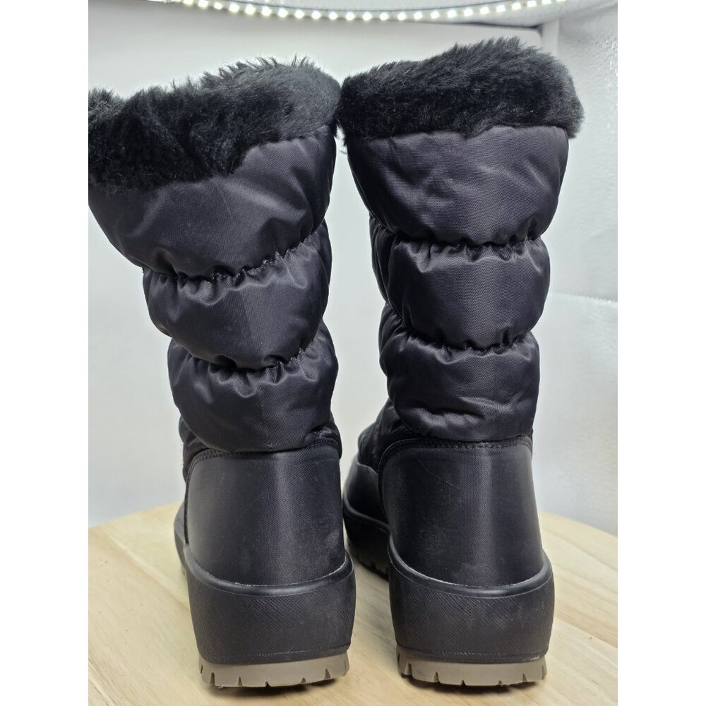 OLANG Size 7 Women's Winter Ski Snow Boots Insulated Black Faux-Fur Lining GRIP - Picture 6 of 11